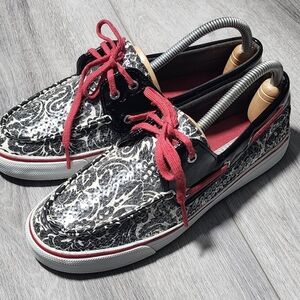 Sperry Top-Sider Bahama Black Sequin Boat Shoes Womens Size 8